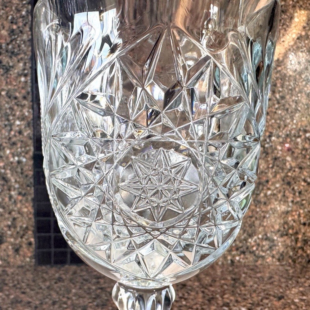 SOLD Crystal Cut Glass Goblet